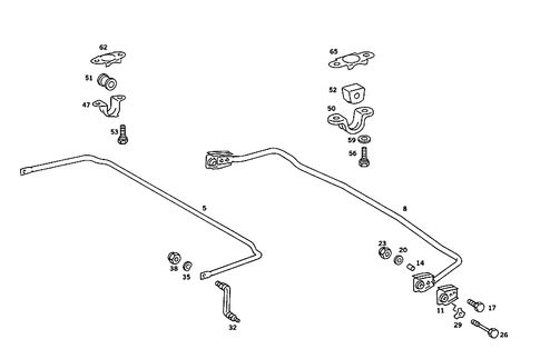 Torsion Bar, Rear for 1985 Mercedes-Benz 380SE #1