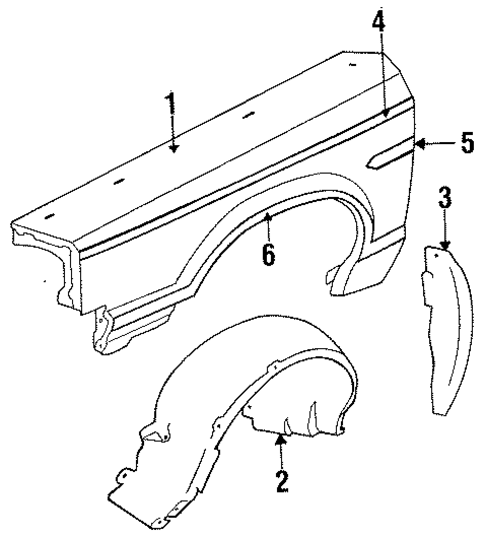 Exterior Trim - Fender for 1984 Lincoln Continental #0