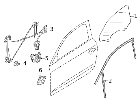 Glass - Front Door for 2025 Audi A3 Quattro #0