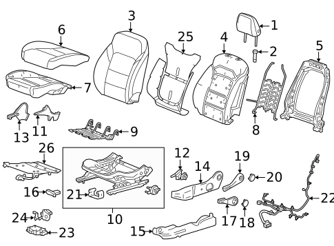 Driver Seat Components for 2022 Chevrolet Bolt EUV #1