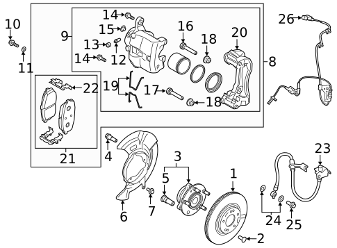 Front Brakes for 2020 Hyundai Veloster N #0