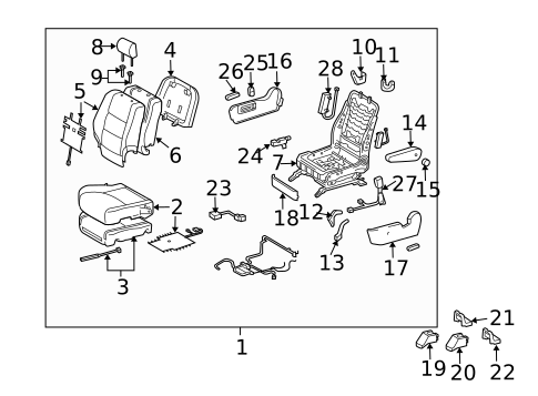 Front Seat Components for 2008 Lexus RX400h #1