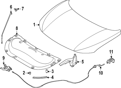 Hood & Components for 2025 Nissan Kicks #0