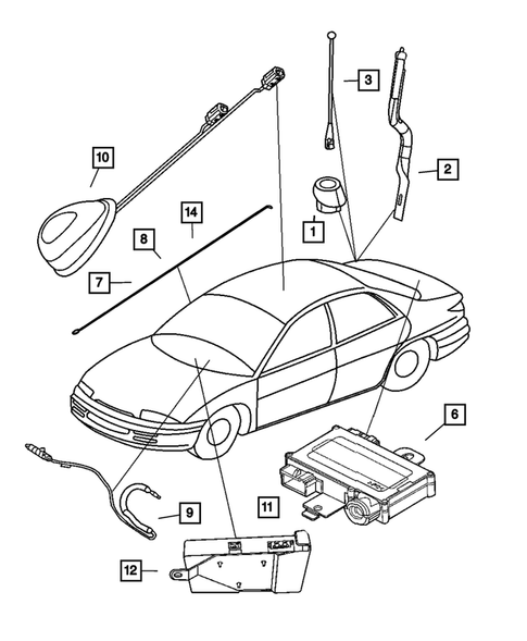 Radio, Antenna, and Speakers for 2004 Dodge Intrepid #1