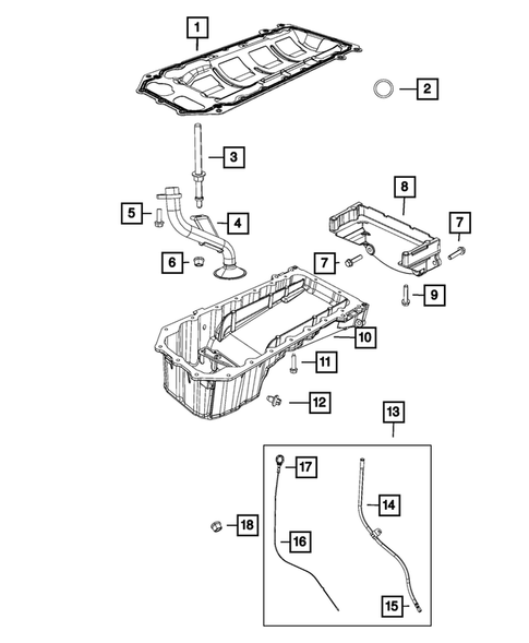 Engine Oiling, Oil Pan and Indicator (Dipstick) for 2024 Dodge Durango #0