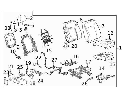 Passenger Seat Components for 2022 Chevrolet Silverado 1500 LTD #13