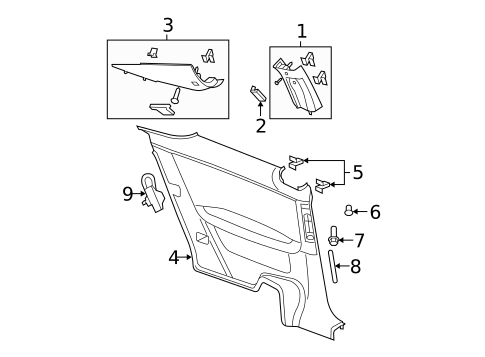 Exterior Trim - Rear Door for 2009 Pontiac G6 #1