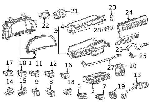 Cluster & Switches for 2025 Toyota RAV4 #1