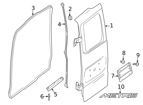 Door & Components for 2017 Mercedes-Benz Metris #0