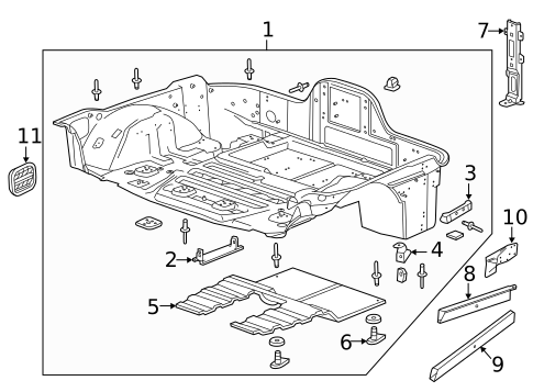 Rear Floor & Rails for 2014 Chevrolet Corvette #1