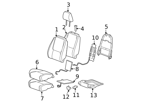Front Seat Components for 2009 Chevrolet Equinox #1