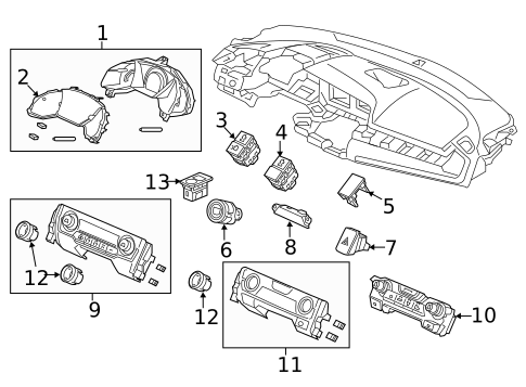 Cluster & Switches for 2018 Honda Civic #2