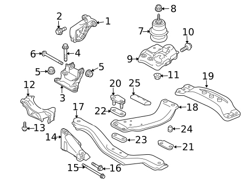 Engine & Trans Mounting for 2012 Subaru Legacy #0