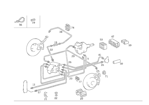 Brake Lines Used for Acceleration Skid Control (Asr) for 1992 Mercedes-Benz 500 E #0