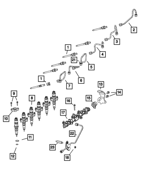 Fuel Rail and Injectors for 2023 Ram 3500 #0
