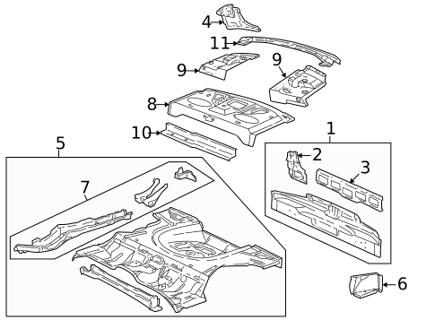 Rear Body & Floor for 1999 Pontiac Sunfire #1