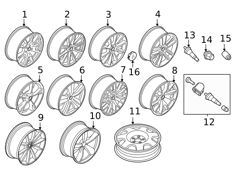 Tire Pressure Monitor Components for 2023 Ford Mustang #1