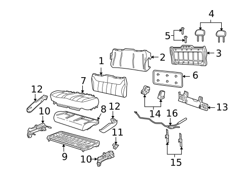 Rear Seat Components for 2004 Mercury Monterey #1
