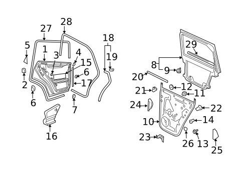 Door & Components for 2010 Volkswagen Touareg #0