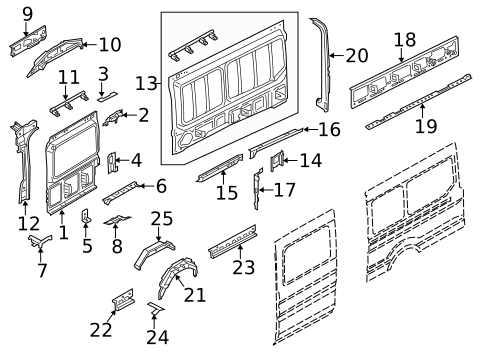 Inner Structure for 2019 Ford Transit-350 #1