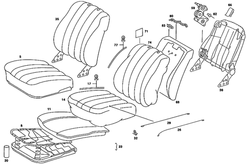 Front Seat, Luggage Net, and Headrest for 1991 Mercedes-Benz 560SEL #2