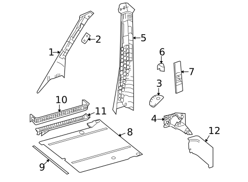 Interior Trim - Pillars for 2009 Dodge Sprinter 2500 #3