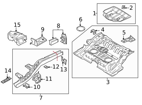 Rear Floor & Rails for 2018 Porsche Cayenne #1
