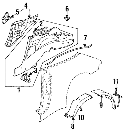 Inner Structure for 1996 Porsche 911 #3