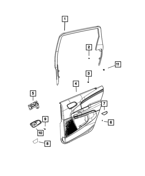 Door Trim Panels - Front and Rear for 2020 Dodge Journey #1