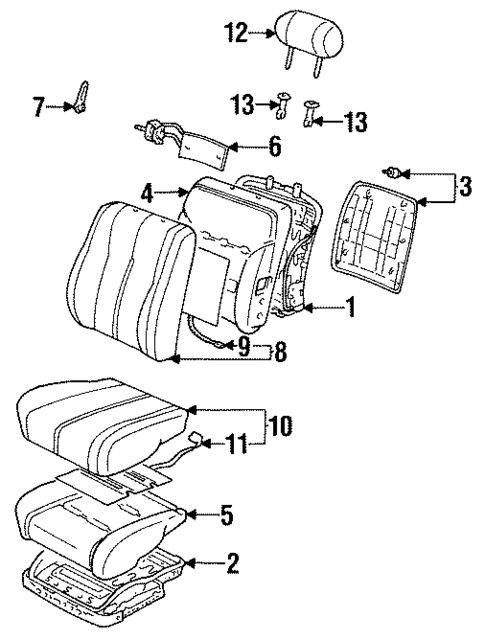 Front Seat Components for 1993 Lexus ES300 #0