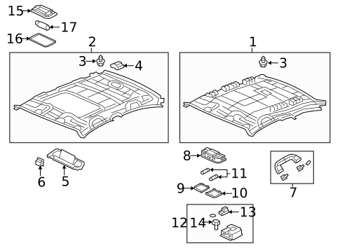 Interior Trim - Roof for 2013 Honda Civic #1