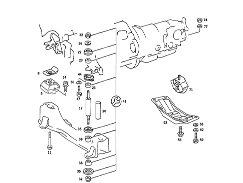 Engine Suspension for 1991 Mercedes-Benz 560SEL #1