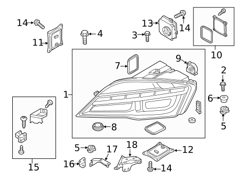 Headlamp Components for 2015 Audi R8 #0