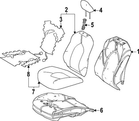 Passenger Seat Components for 2021 Toyota Sienna #1
