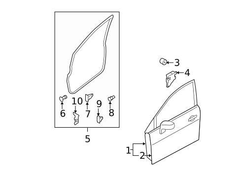 Door & Components for 2010 Nissan Versa #1
