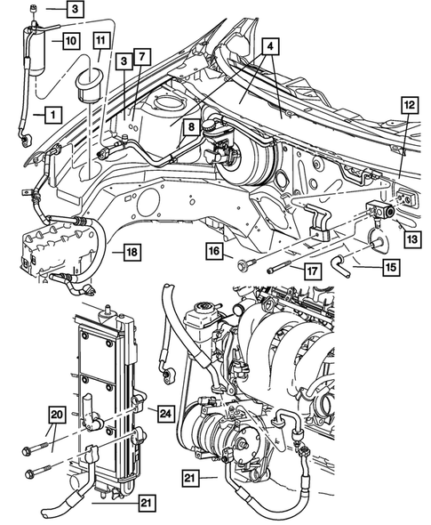 Air Conditioner and Heater Plumbing for 2003 Dodge Neon #1