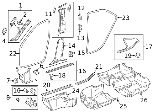Interior Trim - Pillars for 2013 Mercedes-Benz E350 #2