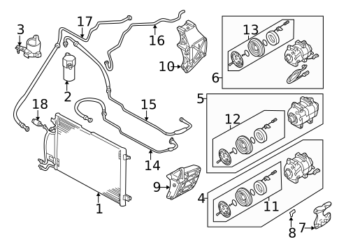 Condenser, Compressor & Lines for 2001 Volkswagen Passat #1