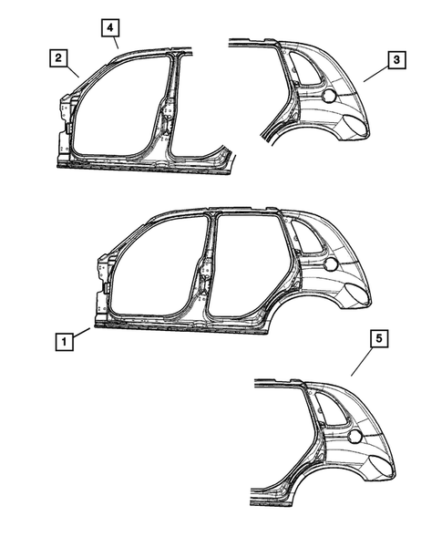 Aperture Panel and Pillar Supports for 2008 Chrysler PT Cruiser #2
