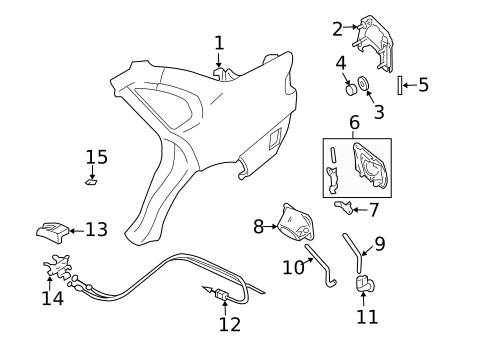 Quarter Panel & Components for 2000 Subaru Outback #1