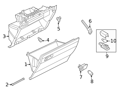 Glove Box for 2023 Volkswagen Atlas #0