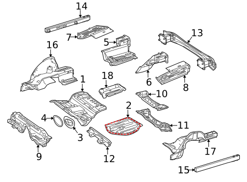 Rear Floor & Rails for 2016 Mercedes-Benz E63 AMG S #0