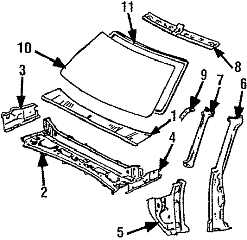Windshield Header & Components for 1986 Toyota 4Runner #0