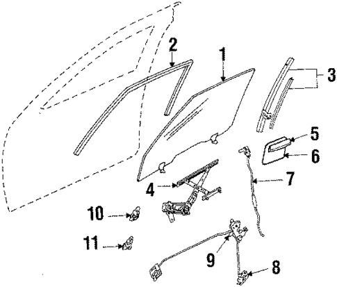 Glass - Front Door for 1988 Nissan Stanza #0