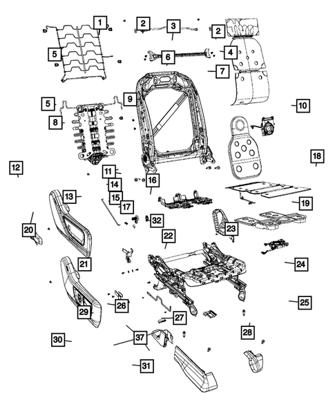 Front Seats - Adjusters, Recliners, Shields and Risers for 2019 Ram 1500 #1