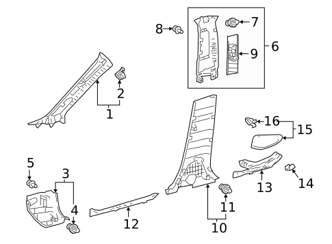 Interior Trim - Pillars for 2021 Toyota C-HR #0