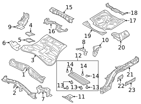 Rear Floor & Rails for 2017 Volvo V90 Cross Country #0