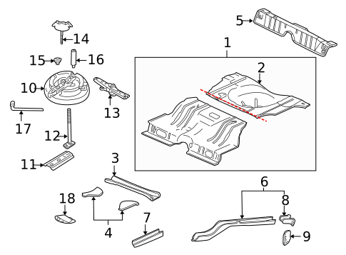 Rear Floor & Rails for 2003 Chevrolet Impala #0