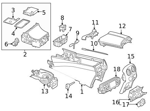 Console for 2015 Mercedes-Benz C400 #0