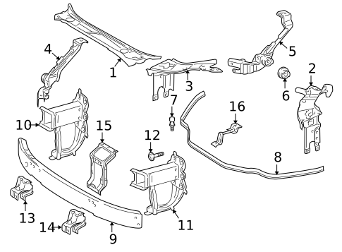 Radiator Support for 2009 Mercedes-Benz E 63 AMG® #0